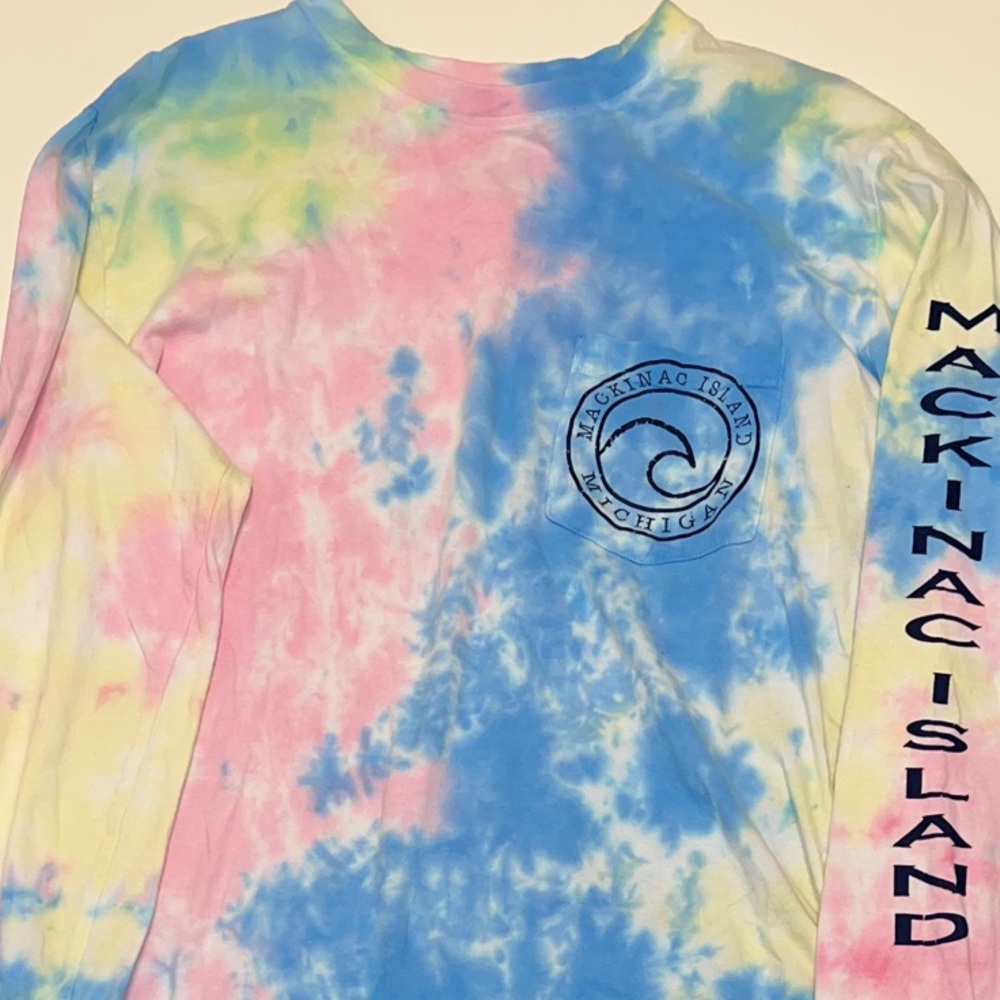 Mackinac Island Pastel Tie-Dye Long Sleeve Tee